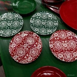 World Market | Christmas Set of  4 Buon Natale Marrakesh Vintage 8" Plates